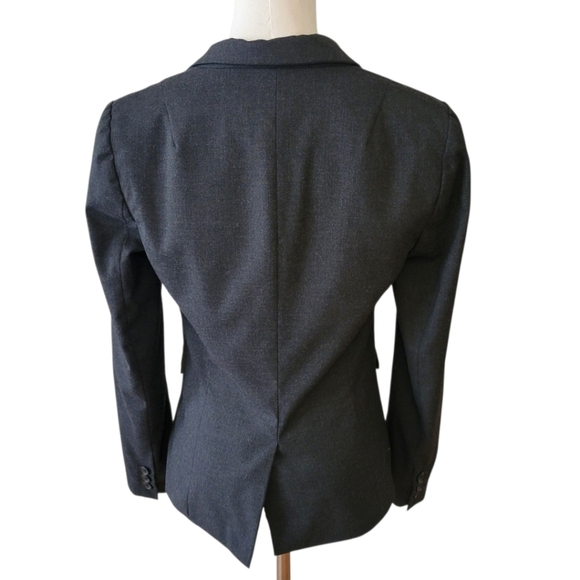 Banana Republic Charcoal Gray One Button Blazer Jacket Size 4 Petite - Picture 3 of 4